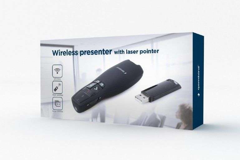 Gembird WP-L-12 Wireless Presenter Red Laser Black