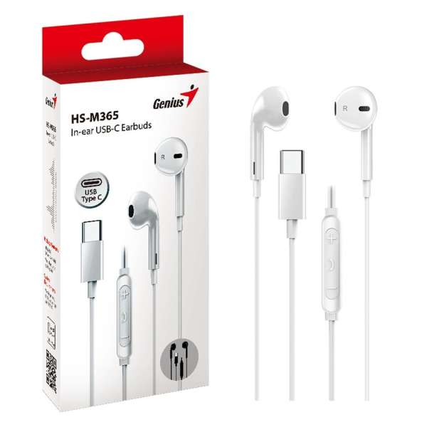 Genius HS-M365 USB-C Wired Headset White