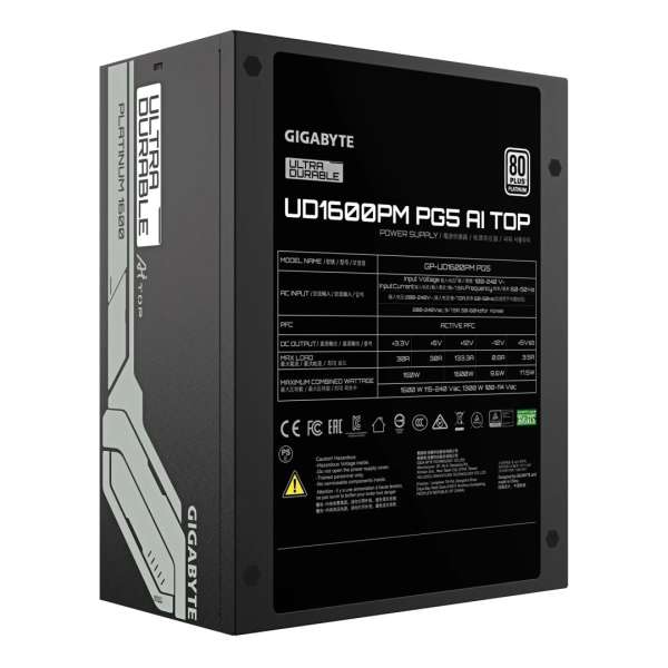 Gigabyte 1600W 80+ Platinum UD1600PM PG5 AI TOP