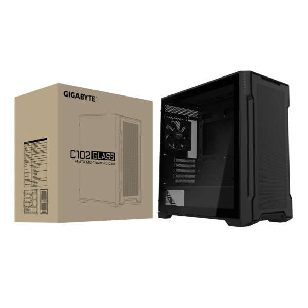 Gigabyte C102 Glass Tempered Glass Black