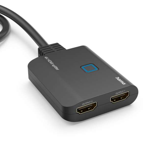 Hama 4K HDMI Splitter 1in2 Out Adapter Black