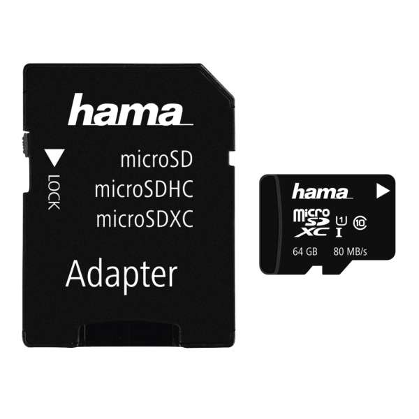 Hama 64GB microSDXC Class 10 UHS-I + adapterrel