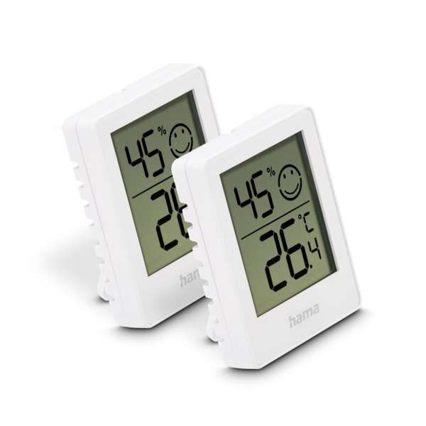 Hama Baros Thermometer and Hygrometer Digital for Indoors Set of 2 Időjárás Állomás White