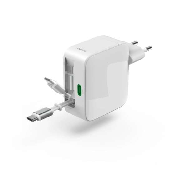 Hama Fast Charger GaN 2xUSB-C PD 30W White