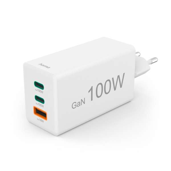 Hama Fast Charger GaN Mini Charger 100W White