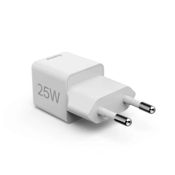 Hama Fast Charger GaN USB-C Super-Mini Charger PD 25W White