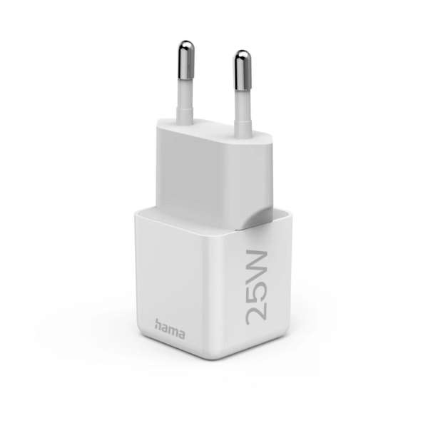 Hama Fast Charger GaN USB-C Super-Mini Charger PD 25W White