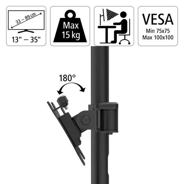 Hama Full Motion Double Monitor Arm 13"-35" Black