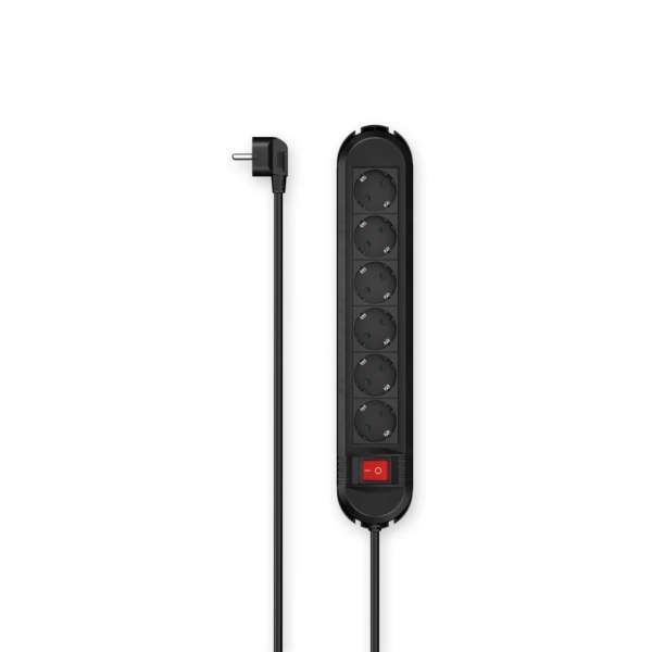 Hama Hálózati Elosztó Kapcsolóval 6DIN 3m Black