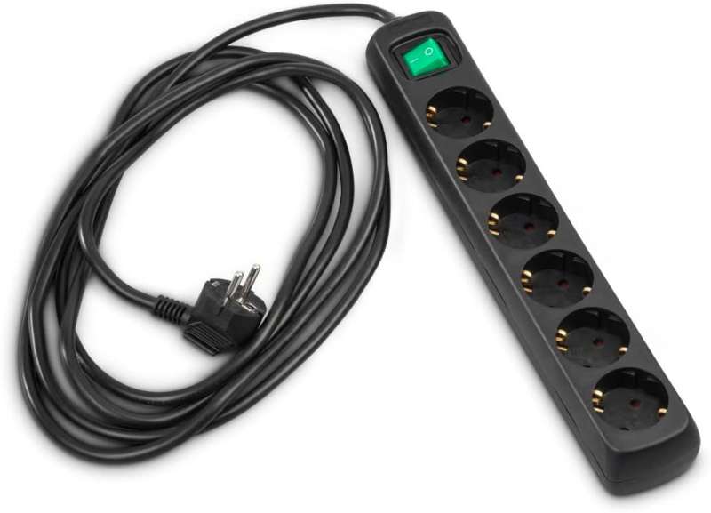 Hama Hálózati Elosztó Kapcsolóval 6DIN 3m Black