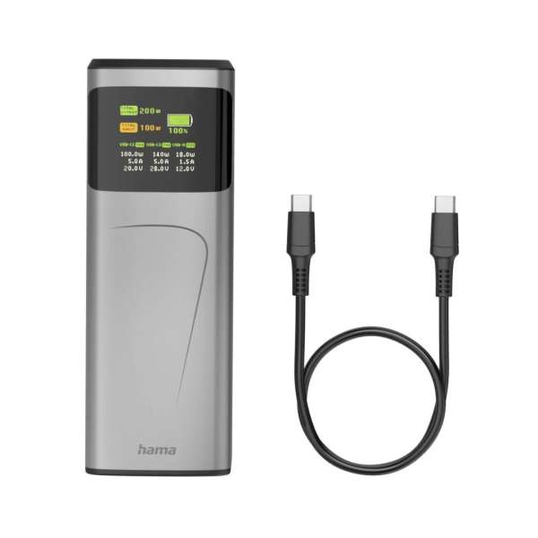 Hama ”High Power” 200W 24000mAh PowerBank Grey