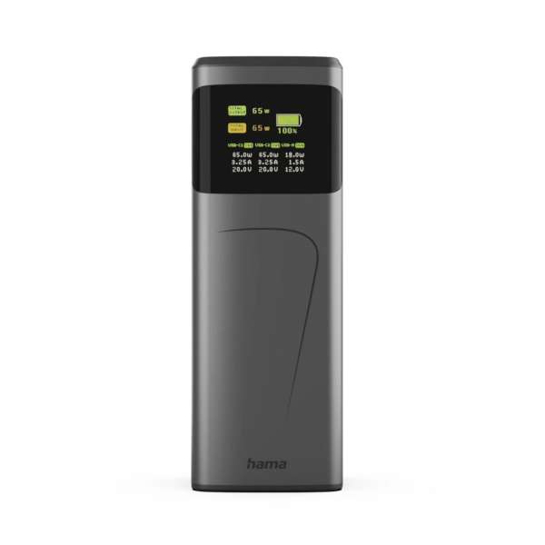 Hama ”High Power” 65W 20000mAh PowerBank Grey