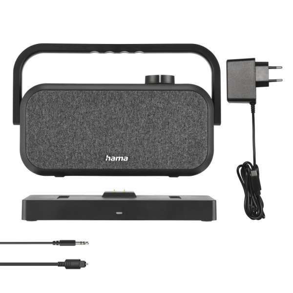 Hama Loudspeaker for TVs 2.4GHz Station + Bluetooth Portable Stereo Speaker Black