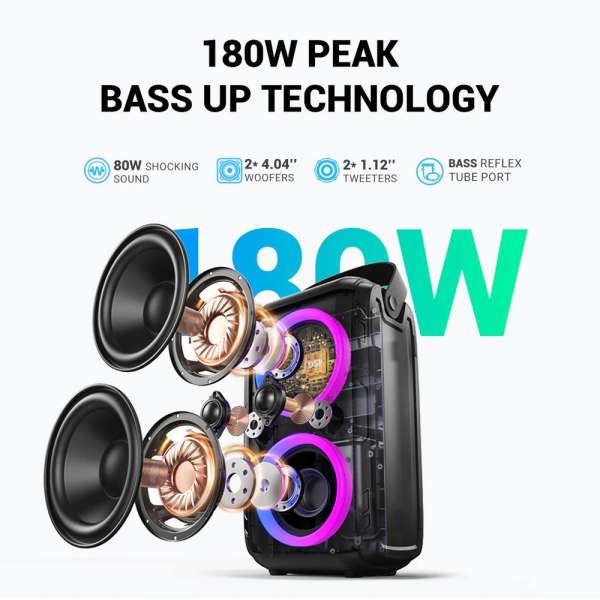 W-King T9-2 Bluetooth Speaker Black