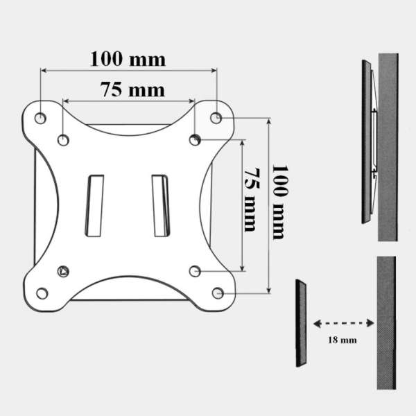 Harmantrade L05 Wall Mount 13"-27" Black