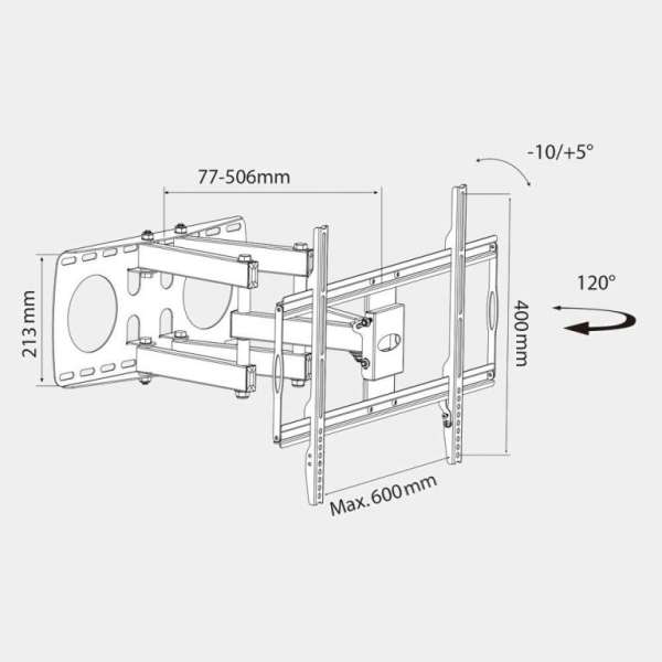 Harmantrade P17 Wall Mount 37"-63" Black