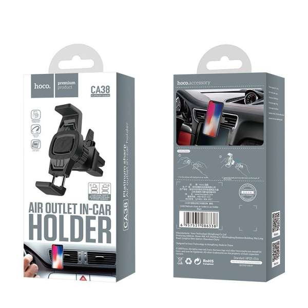 Hoco CA38 Platinum sharp Car Holder Black