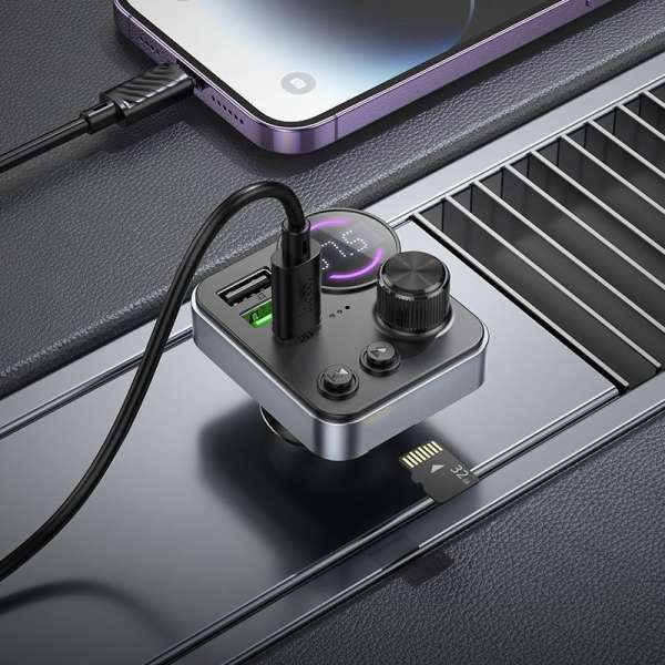 Hoco E86 Alegria Bluetooth FM-transmitter Black