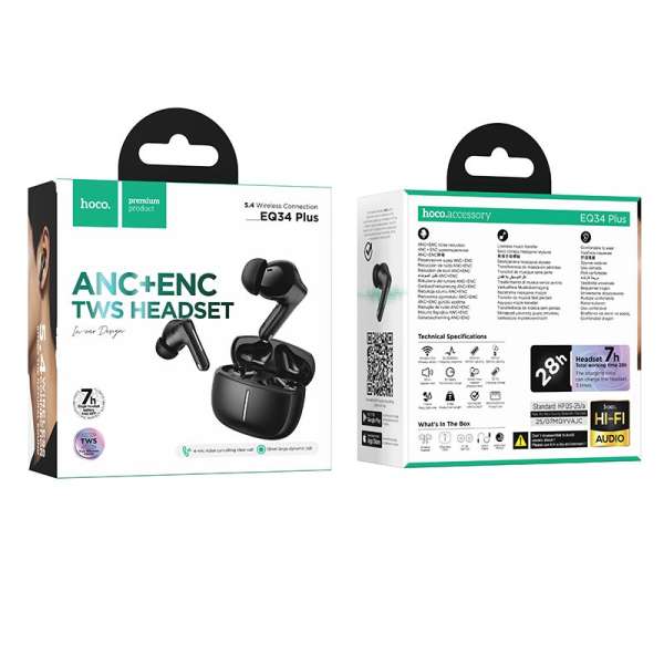 Hoco EQ34 Bluetooth Headset Black