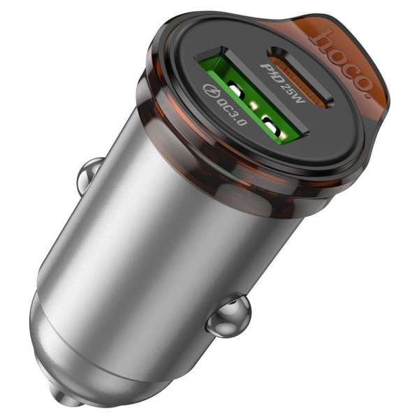 Hoco NZ16A Rigorous Car Charger 43W Metal Grey