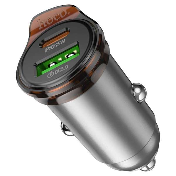Hoco NZ16A Rigorous Car Charger 43W Metal Grey