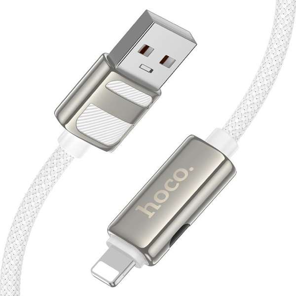 Hoco U137 USB-A to USB-C charging data cable with display 1,2m White