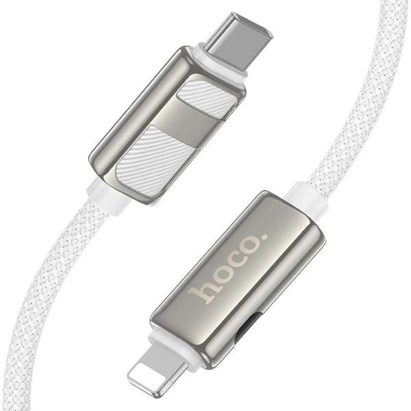 Hoco U137 USB-C to Lightning charging data cable with display 1,2m White