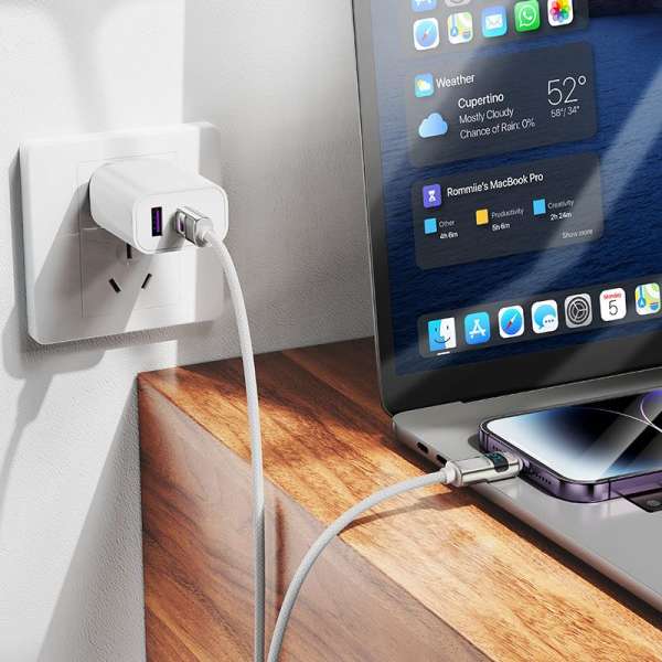 Hoco U137 USB-C to Lightning charging data cable with display 1,2m White