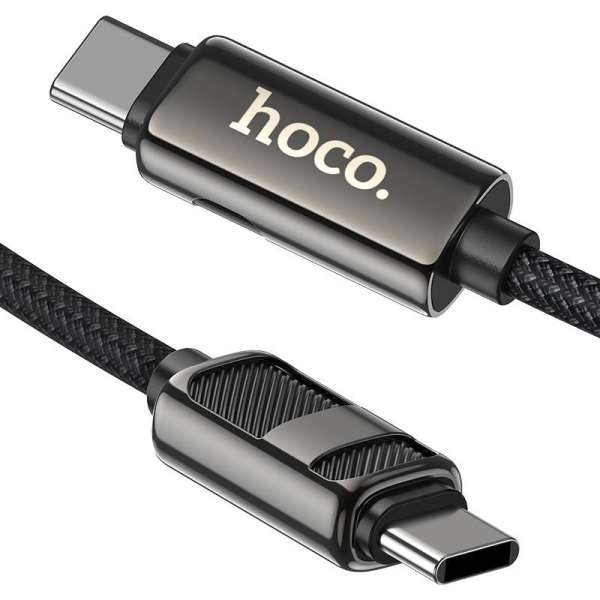 Hoco U137 USB-C to USB-C charging data cable with display 1,2m Black