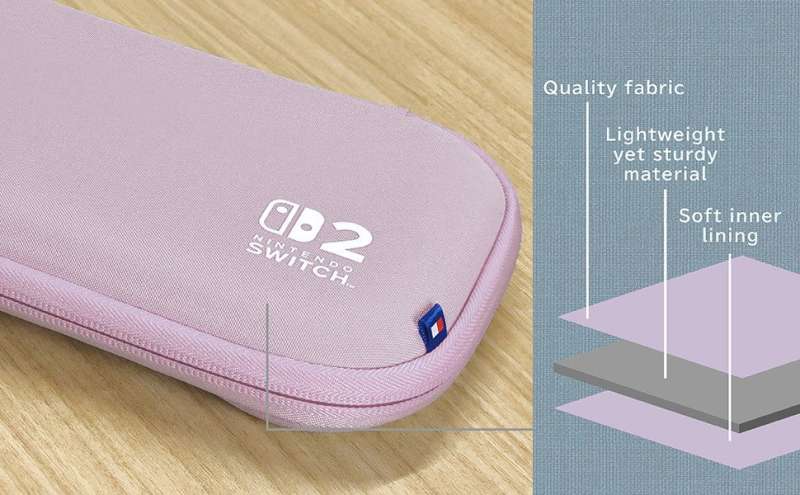 Hori Slim Tough Pouch case for Nintendo Switch 2 Lavender