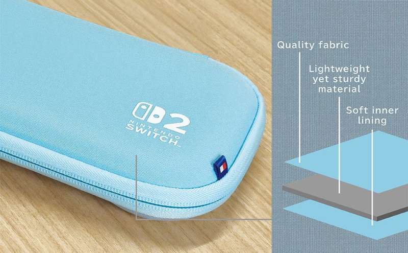 Hori Slim Tough Pouch case for Nintendo Switch 2 Light Blue
