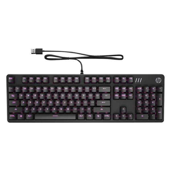 HP Pavilion 550 Wired Gamer RGB Red Mechanical Keyboard Black US