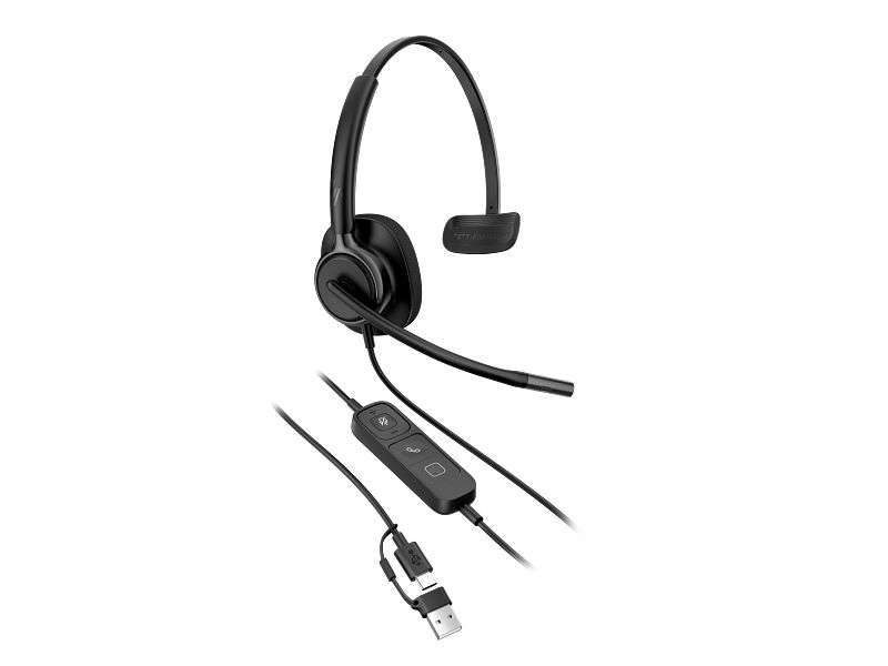 HP Poly Mission 415 Monaural USB Wired Headset Classic Black