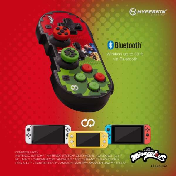 HYPERKIN Pixel Art Official Miraculous Edition (Ladybug & Cat) Gamepad
