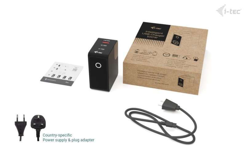I-TEC 100W Intelligent Multiport USB Charger Black