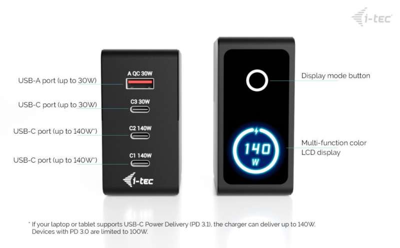 I-TEC 140W Intelligent Multiport USB Charger Black