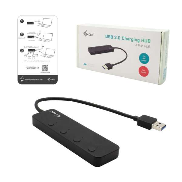 I-TEC 4-Port USB3.0 Metal HUB Metal with individual On/Off Switches