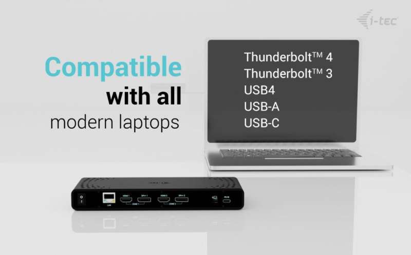 I-TEC Universal Dual 4K Display Docking Station + Power Delivery 85W