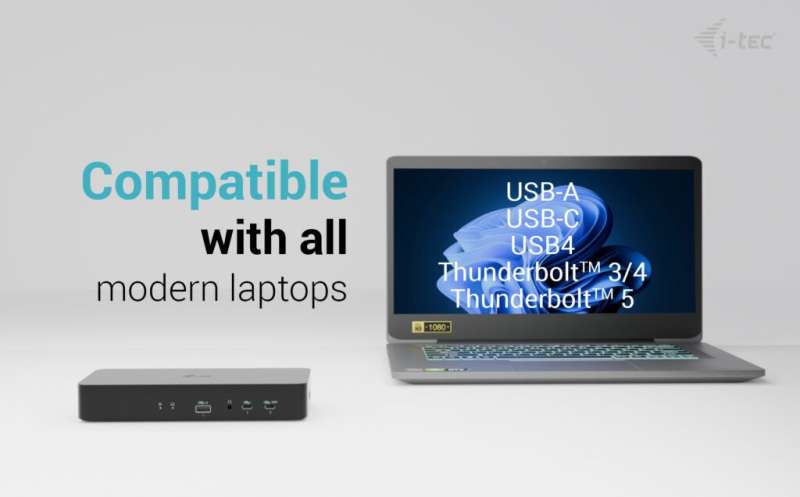 I-TEC Universal Intelligent Dual Display Docking Station + Power Delivery 100W