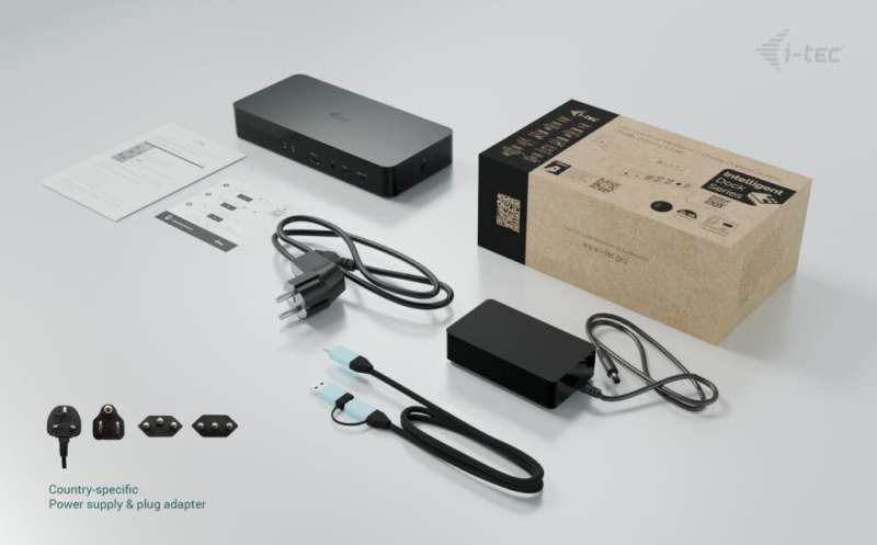 I-TEC Universal Intelligent Dual Display Docking Station + Power Delivery 100W