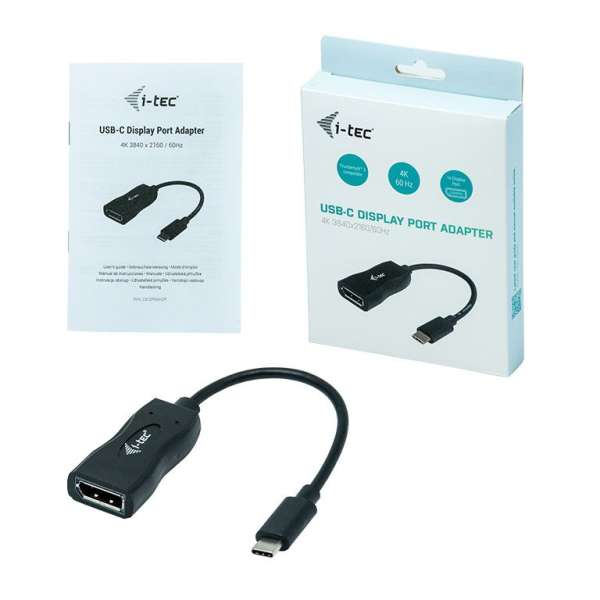 I-TEC USB-C to Display Port 4K/60 Hz Adapter cable Black