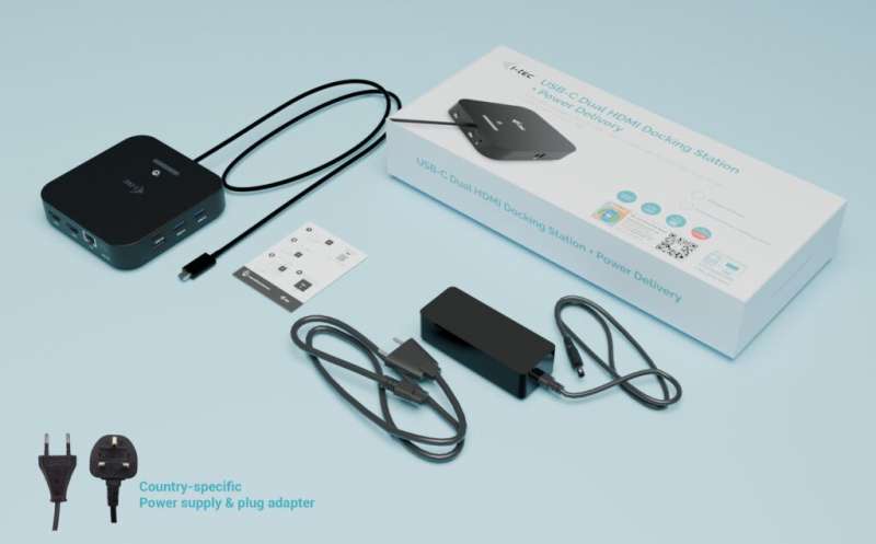 I-TEC USB-C Dual HDMI Docking Station with Power Delivery 100 W + i-tec Universal Charger 100W
