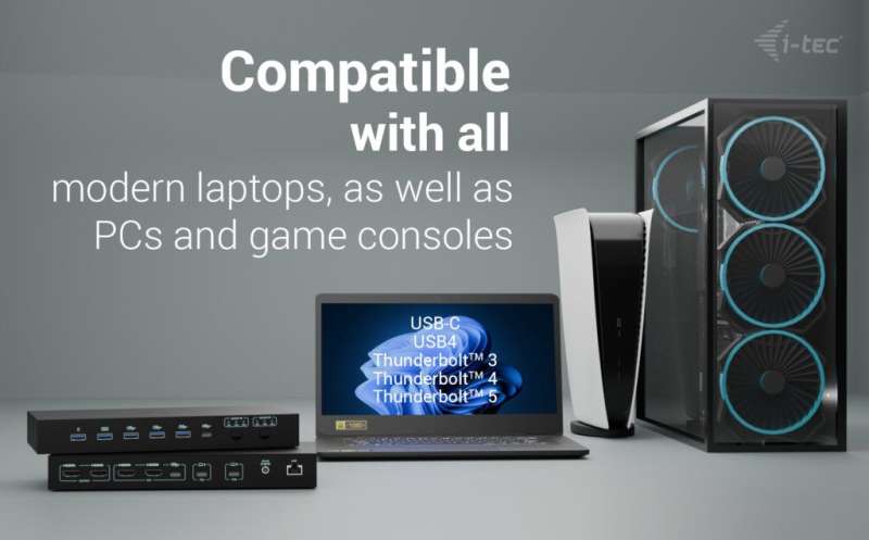I-TEC USB-C KVM Dock PRO for Three Hosts Dual Video, with 2x Power Delivery max 92W