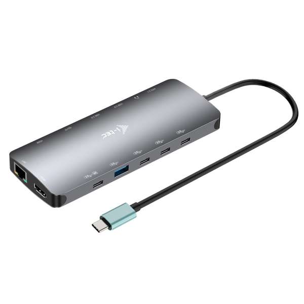 I-TEC USB-C Metal Nano 3x Display Dock, 2x HDMI 1x USB-C video + Power Delivery 140W