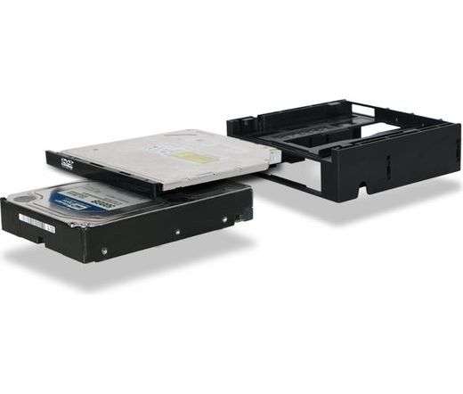 IcyDock FLEX-FIT Duo MB343SPO 5.25” Ext. Bay to 3.5” HDD / Device Bay + Ultra Slim ODD Bay Mounting Kit Bracket