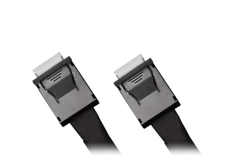 IcyDock MB302L-B MCIO 8i SFF-TA-1016 to 2x Oculink 4i SFF-8611 Cable 0,5m Black