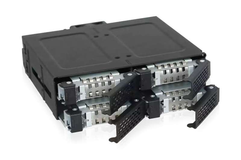 IcyDock ToughArmor MB607SP-B Rugged 4 x 2.5" SAS/SATA HDD/SSD Mobile Rack Enclosure for 5.25" Bay (With Fan Control)