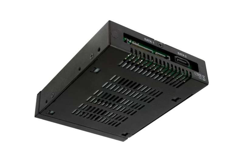 IcyDock ToughArmor MB992SK-B Full Metal 2 Bay 2.5” SATA/SAS HDD & SSD Mobile Rack for External 3.5" Drive Bay