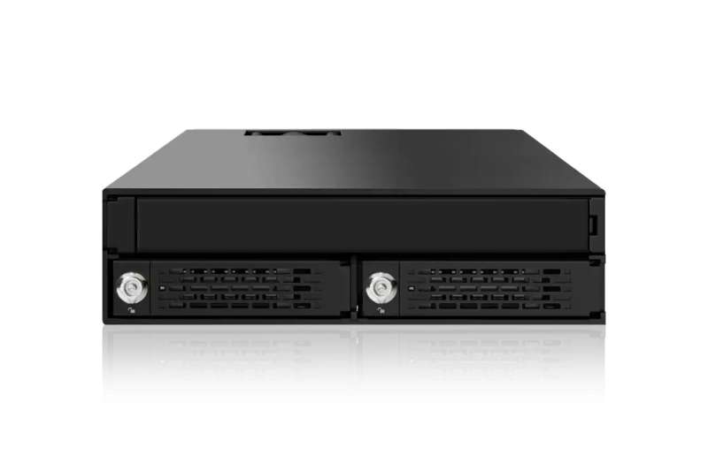 IcyDock ToughArmor MB994IKO-3SB Rugged Full Metal 2 Bay 2.5" SAS/SATA HDD & SSD Backplane Cage with Slim ODD Tray and Locking Trays for External 5.25" Bay