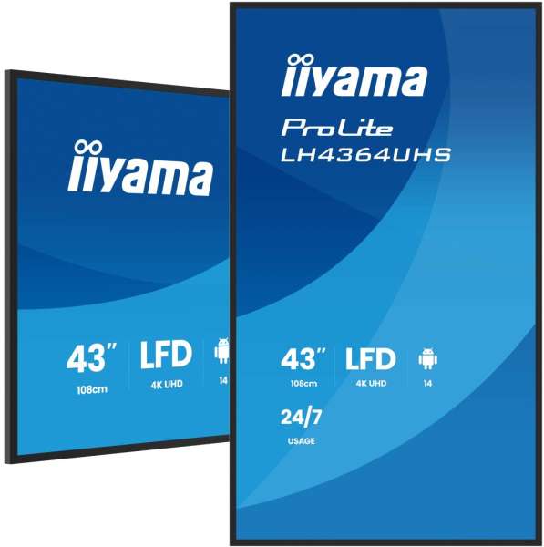 iiyama 43" ProLite LH4364UHS-B1AG IPS LED Display